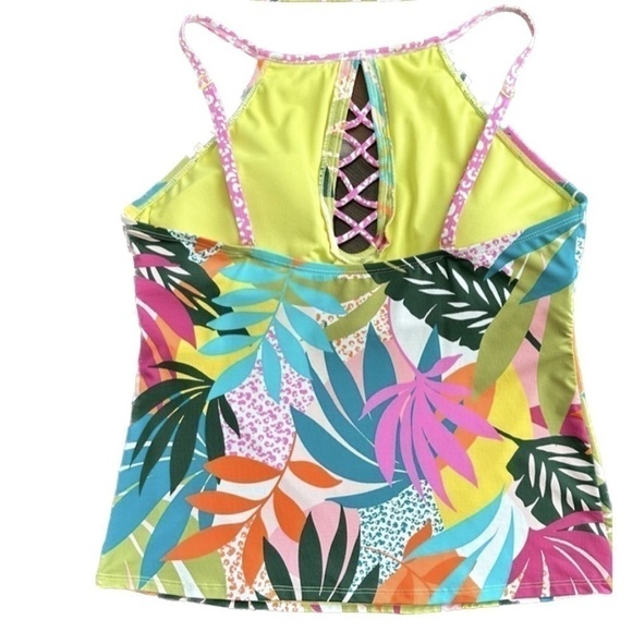 Bleu by Rod Beattie wild at Heart High-
Neck Tankini Top -Multi size 8 swimsuit - Picture 7 of 13